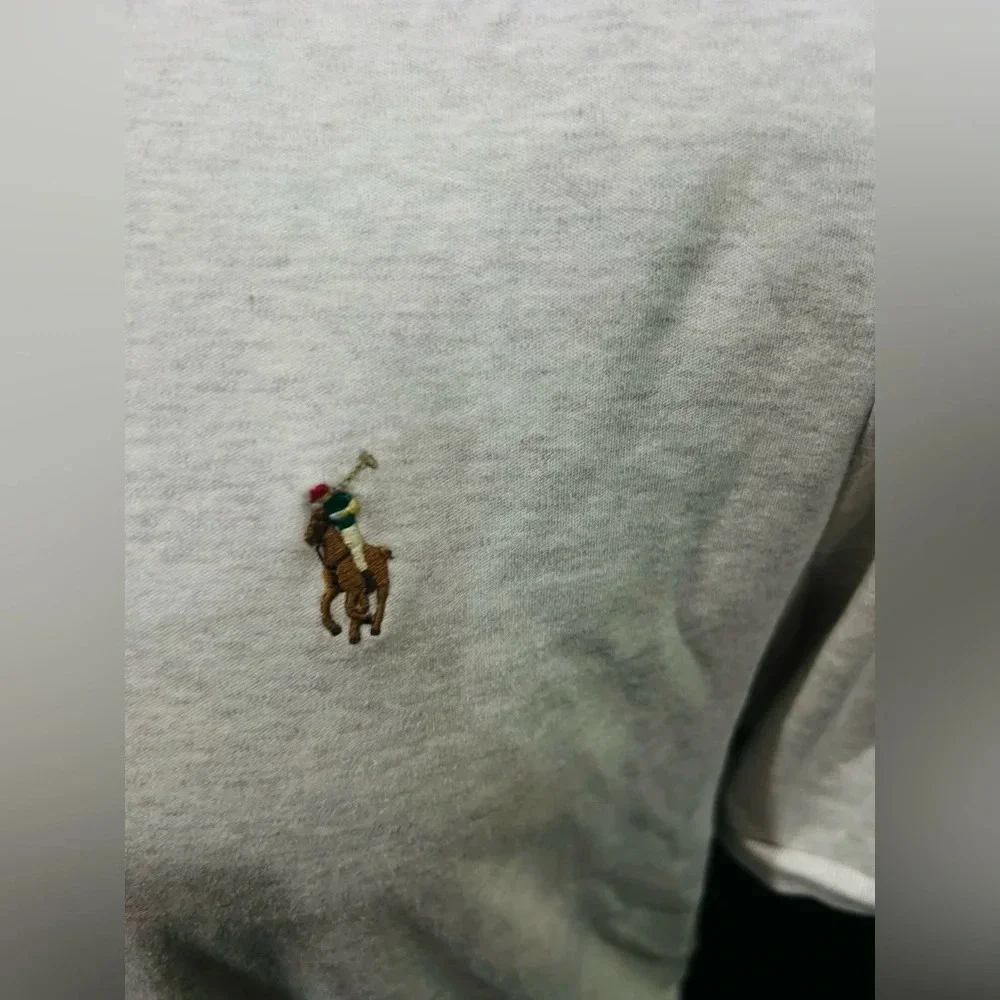 L Ralph Lauren Mens Polo Classic Fit Polo, American Heather size L